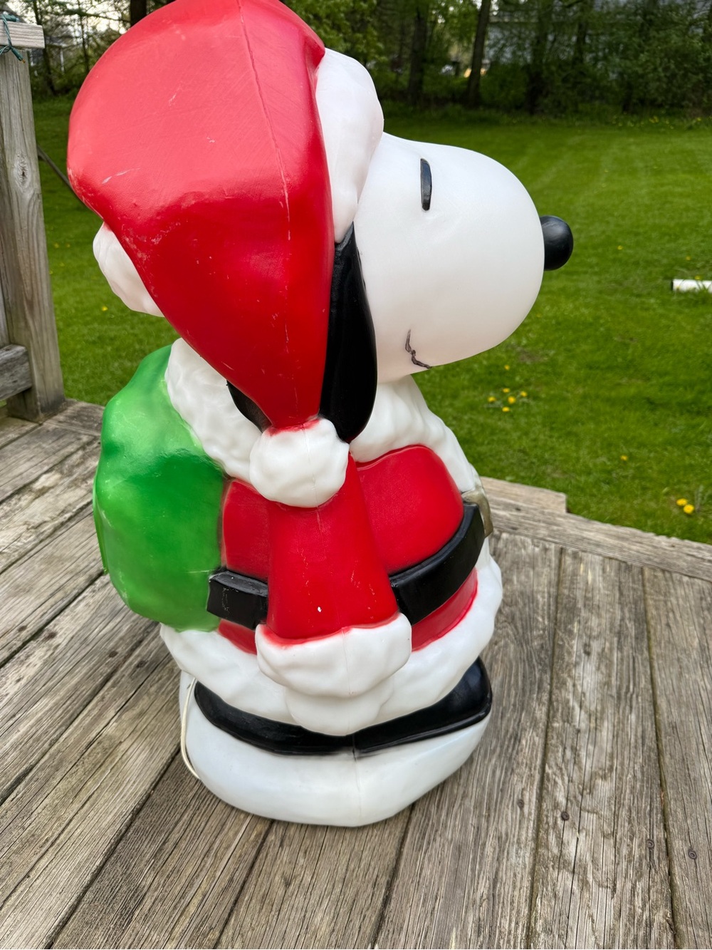 Vintage Snoopy Light Up Blow Mold Christmas Decoration Santa Claus 32” - Picture 4 of 16